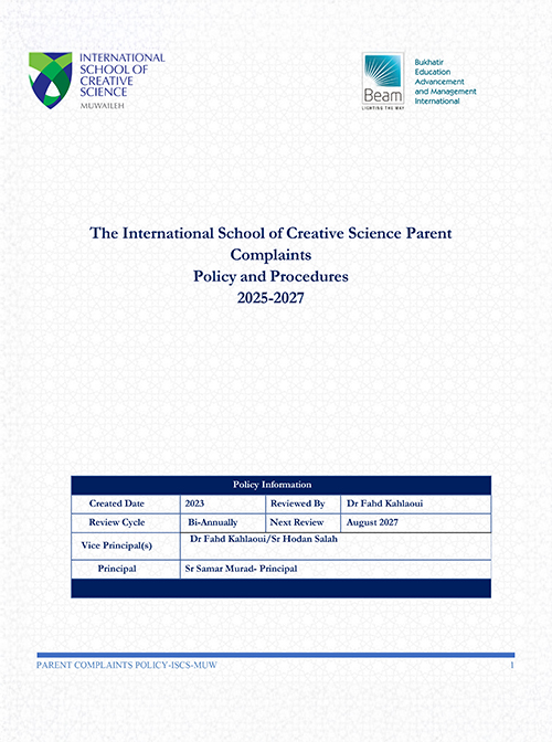 https://iscs.sch.ae/sharjah-muwaileh/source/uploads/Parent Complaints Policy - 25-27